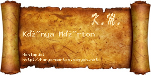 Kánya Márton névjegykártya