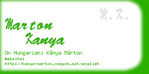 marton kanya business card